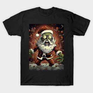 green zombie Santa Claus T-Shirt